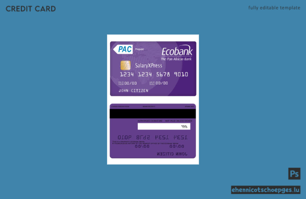 Beispielvorschau der Benin Ecobank salaryxpress Prepaid-Karte